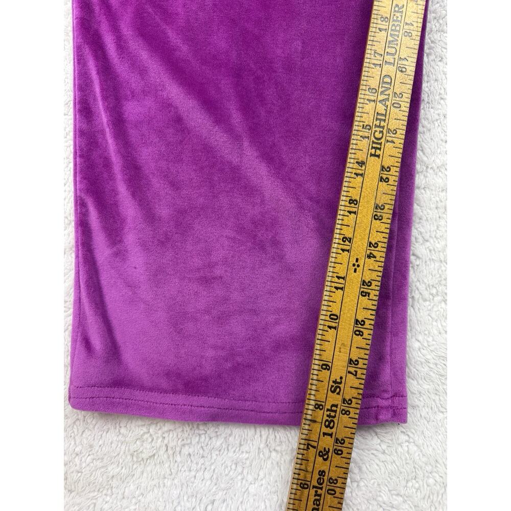 Juicy Couture Lounge Pants Womens XL Pink Luxe Velour Bling SpellOut Down Leg - Picture 11 of 12